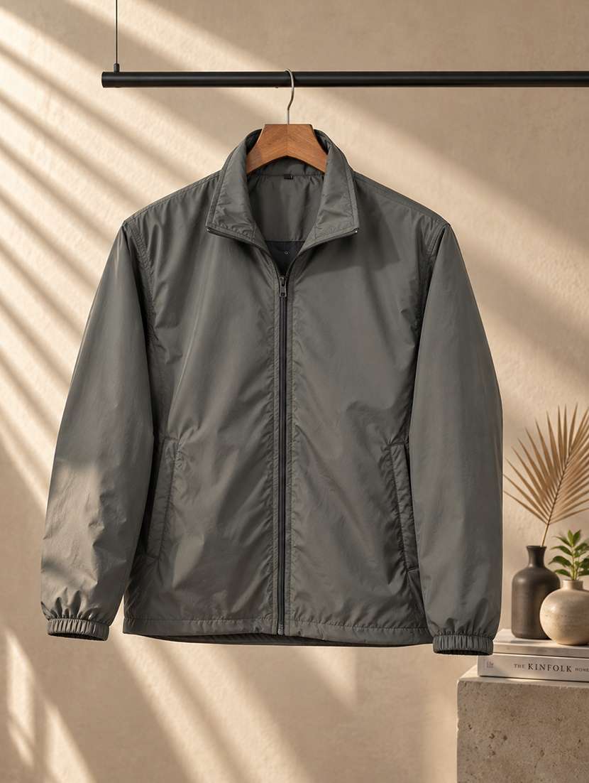 Men Solid Long Sleeves Bomber Jacket - 22723415 -  Standard Image - 2