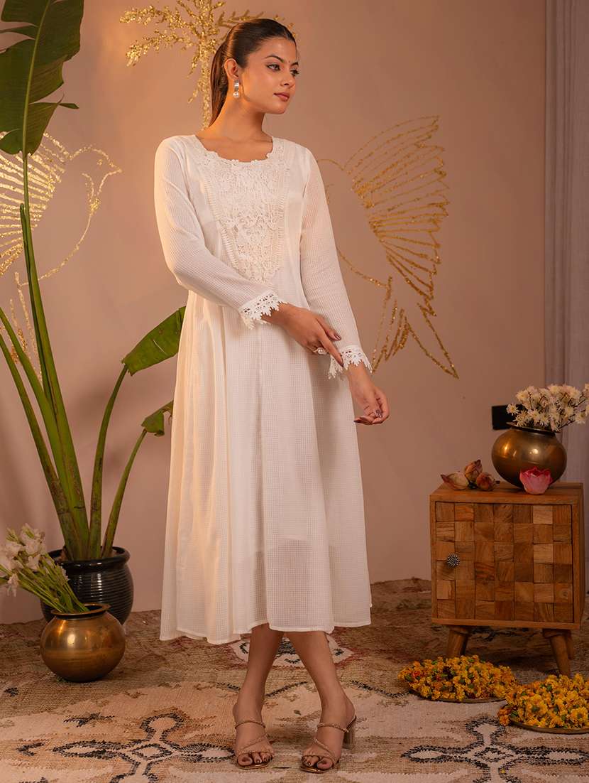 Women Self Design Long Sleeves Anarkali Kurta - 22724855 -  Standard Image - 2