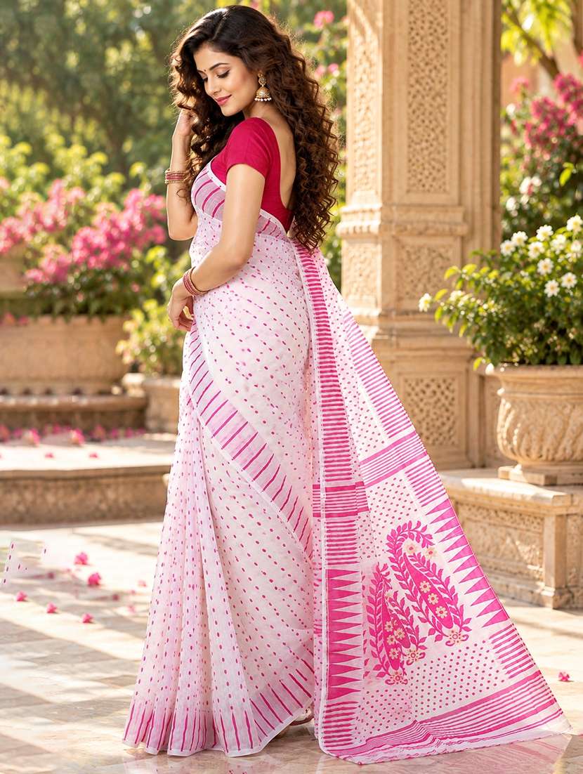 Women Self Design Jamdani Saree With Blouse - 22724906 -  Standard Image - 2
