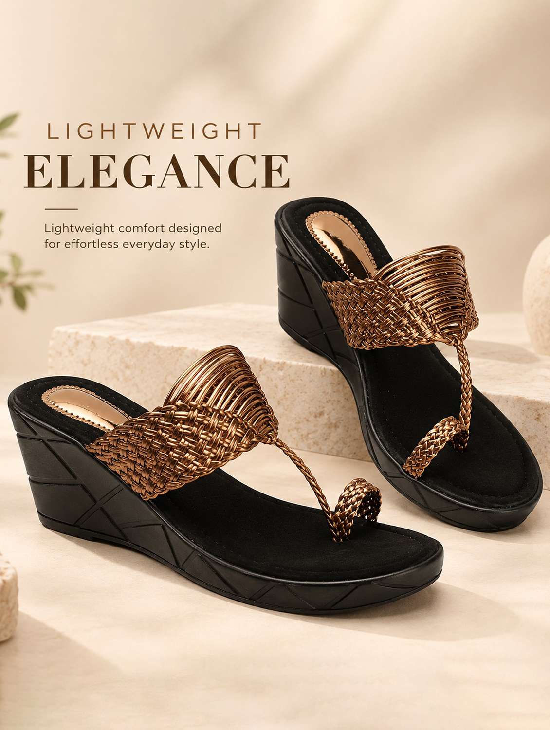 Women Textured One Toe Wedges - 22726431 -  Standard Image - 2