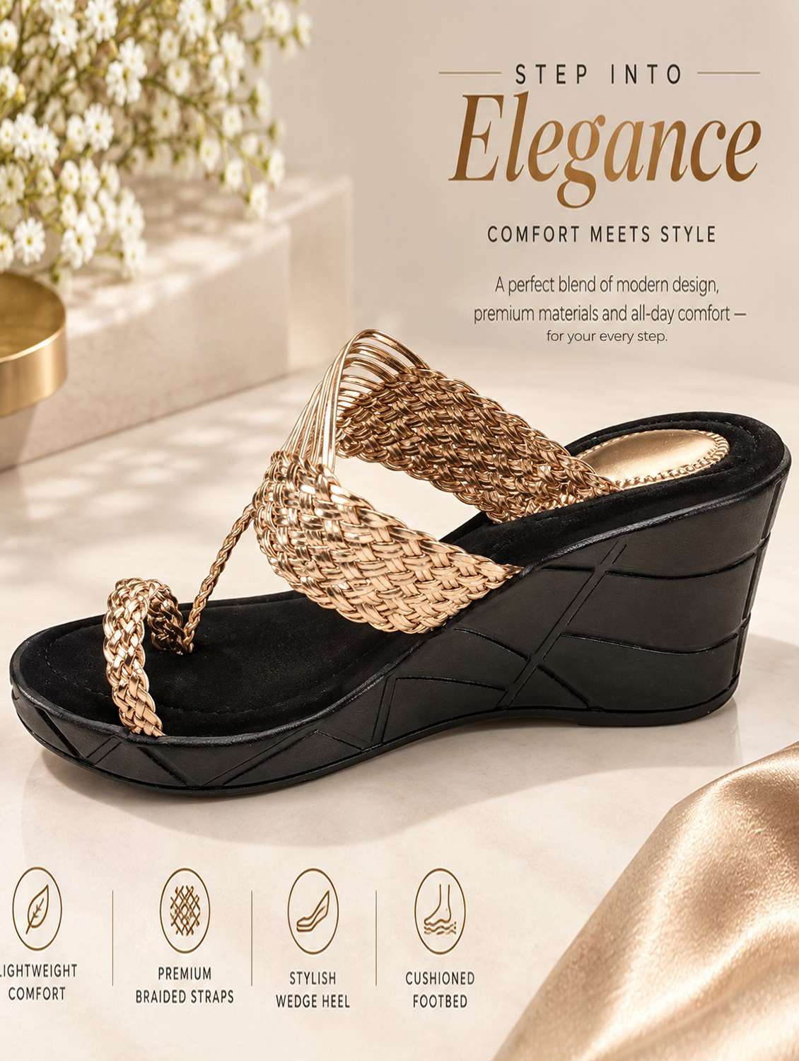 Women Textured One Toe Wedges - 22726432 -  Standard Image - 2