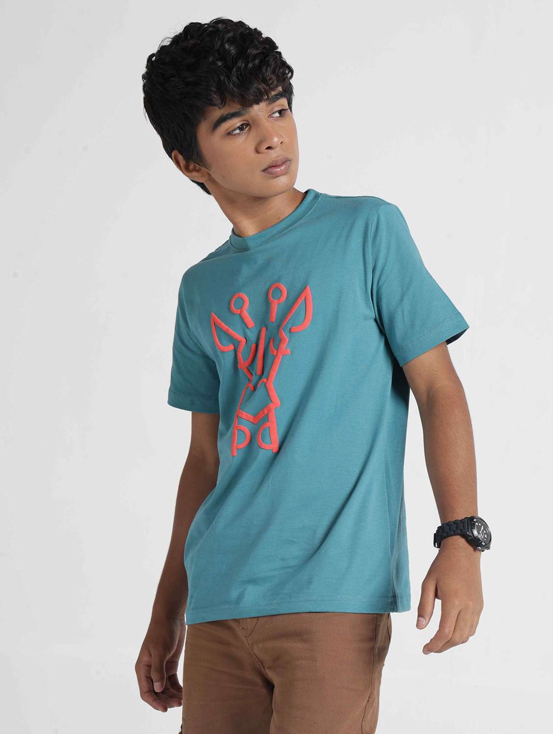 Boys Printed Short Sleeves Regular Fit T-shirt - 22727223 -  Standard Image - 2