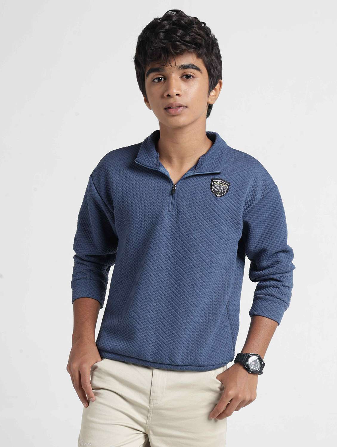 Boys Self Design Long Sleeves Polo T-shirt - 22727225 -  Standard Image - 2