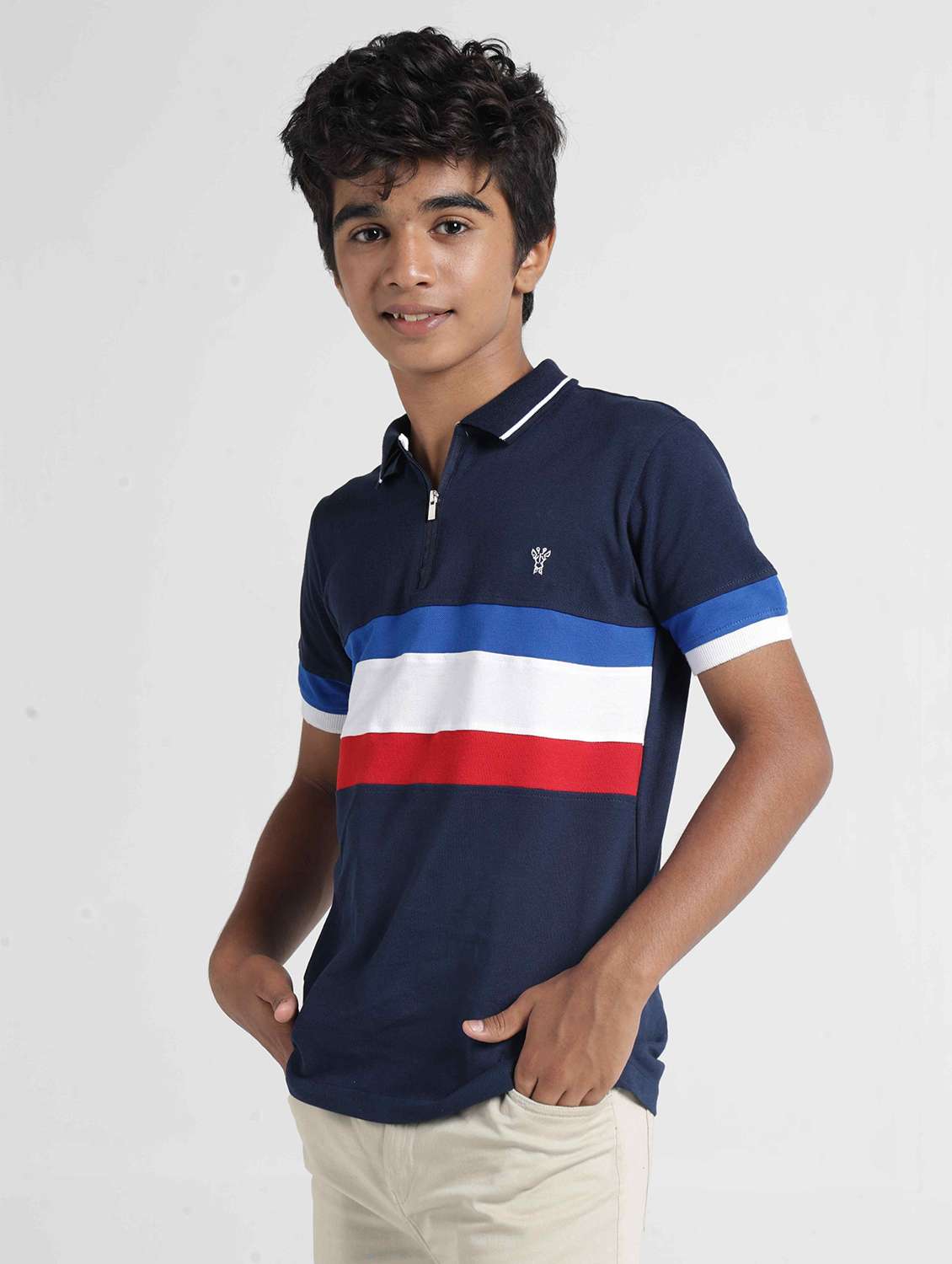 Boys Striped Short Sleeves Polo T-shirt - 22727226 -  Standard Image - 2