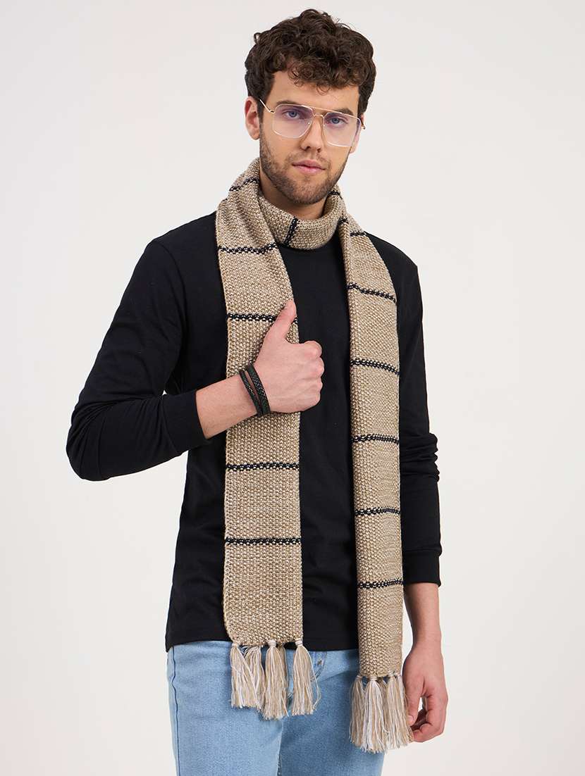 Men Striped Winterwear Muffler - 22728197 -  Standard Image - 2