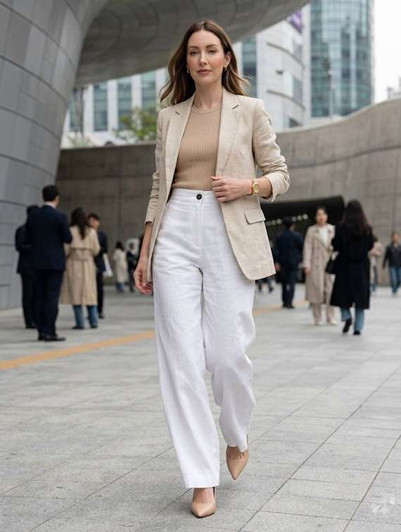 Women Solid High Rise Straight Trouser - 22728295 -  Standard Image - 2