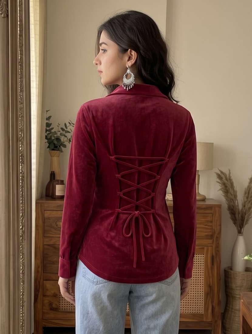 Women Solid Long Sleeves Regular Shirt - 22728734 -  Standard Image - 2