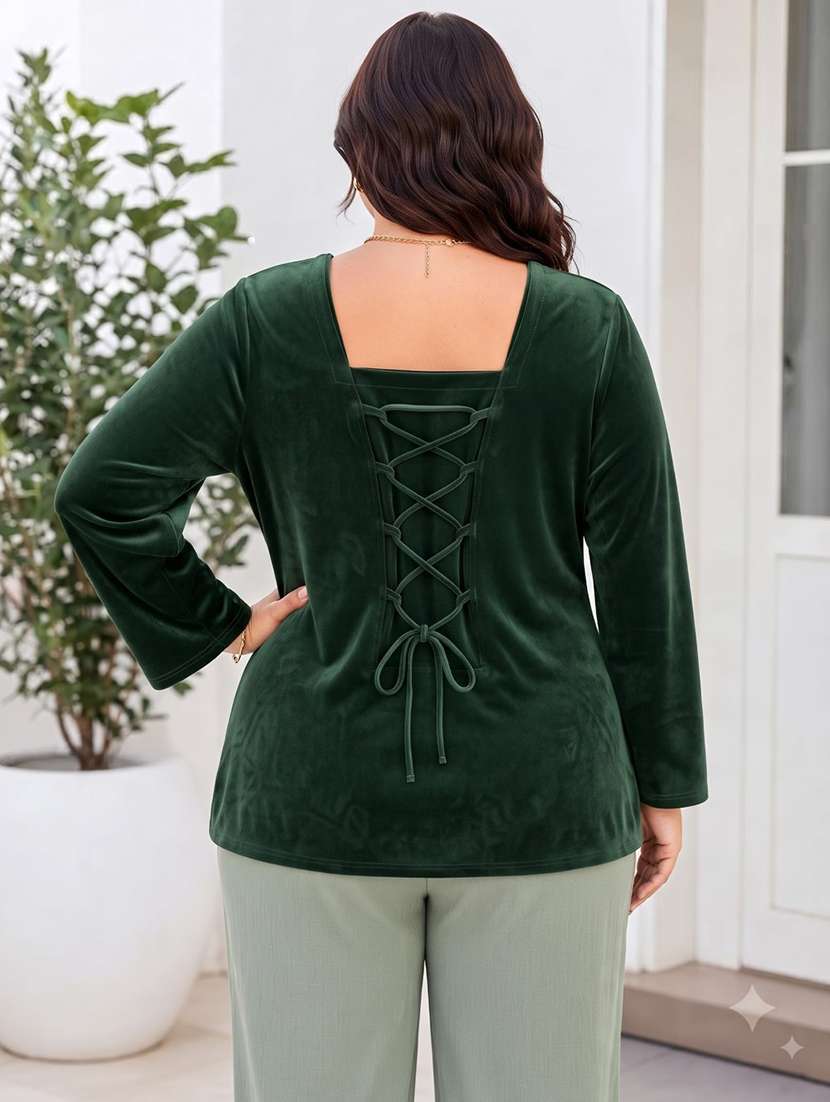 Women Solid Flared Sleeve Kurti - 22728761 -  Standard Image - 2