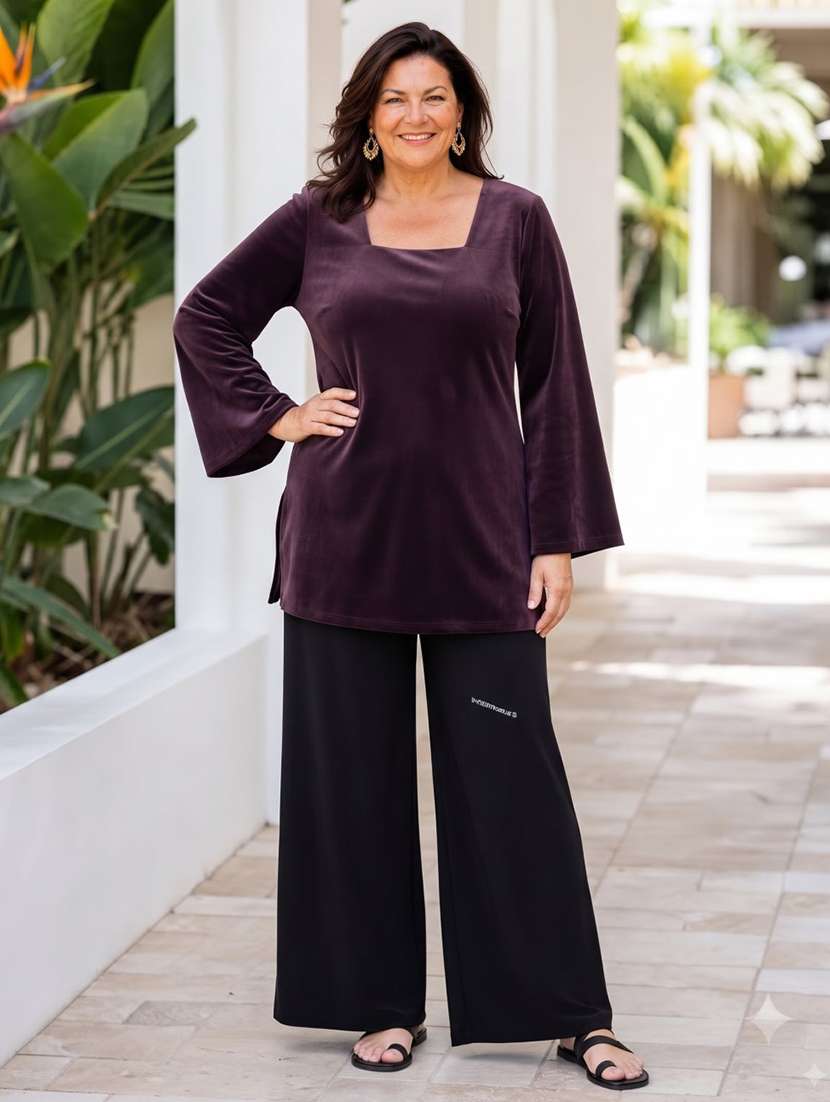 Women Solid Flared Sleeve Kurti - 22728773 -  Standard Image - 2