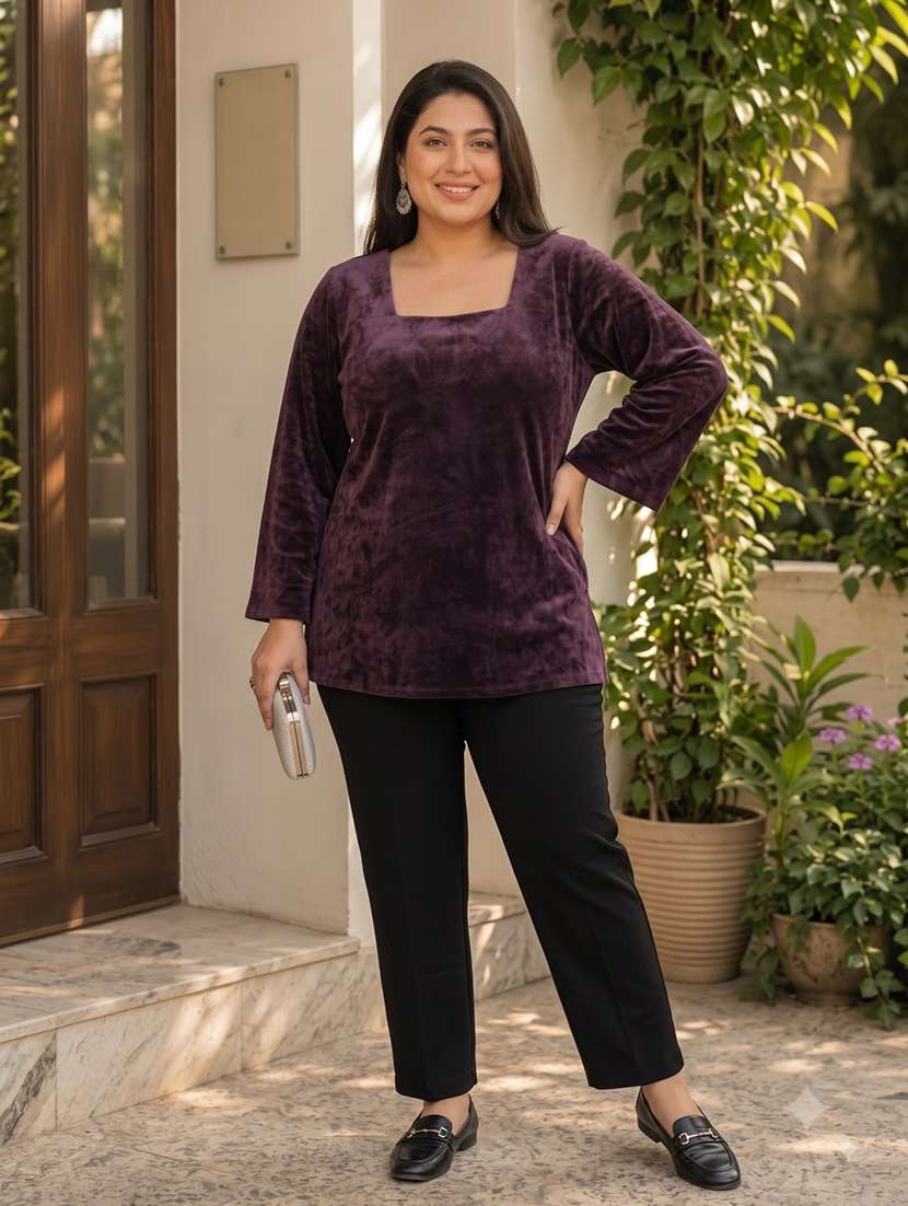 Women Solid Flared Sleeve Kurti - 22728776 -  Standard Image - 2