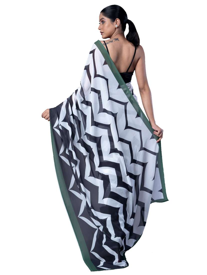Women Printed Casual Wear Saree With Blouse - 22728863 -  Standard Image - 2
