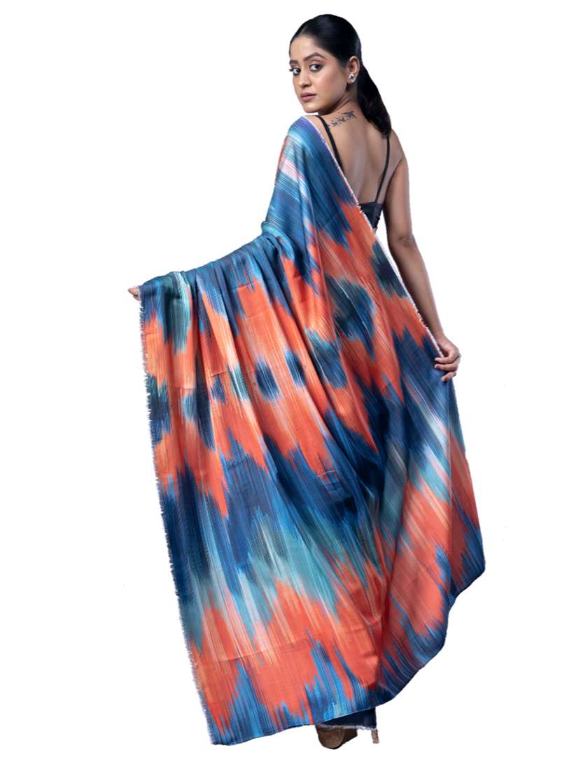 Women Printed Casual Wear Saree With Blouse - 22728873 -  Standard Image - 2