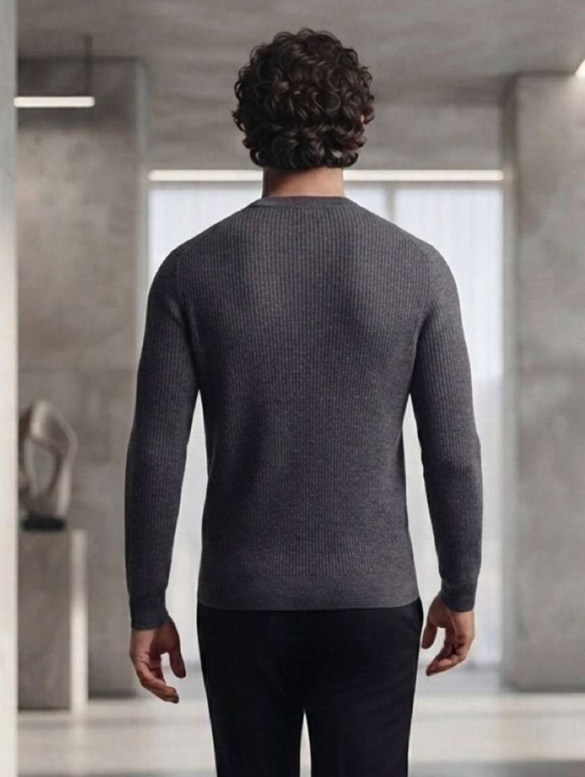 Men Self Design Long Sleeve Regular Fit Pullover - 22729663 -  Standard Image - 2
