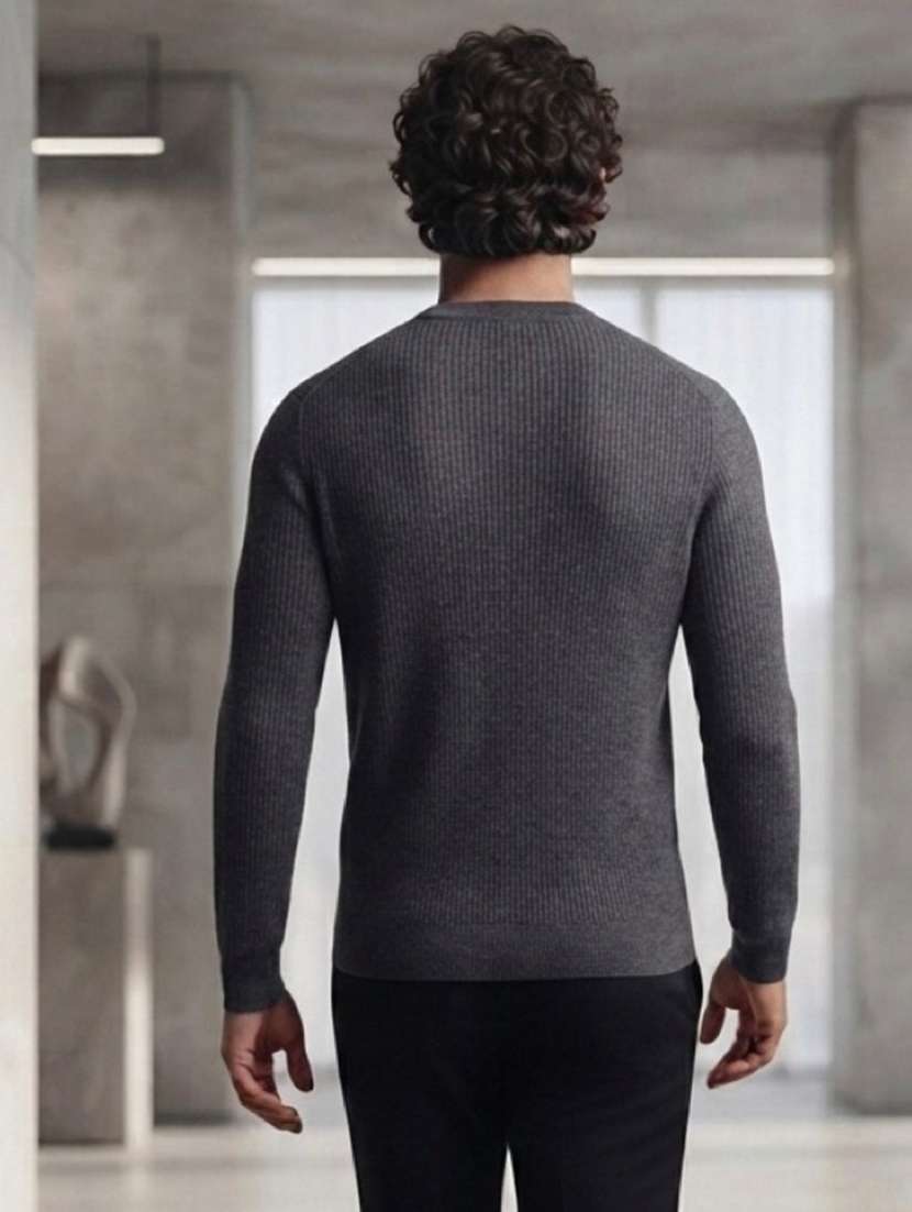 Men Self Design Long Sleeve Regular Fit Pullover - 22729672 -  Standard Image - 2