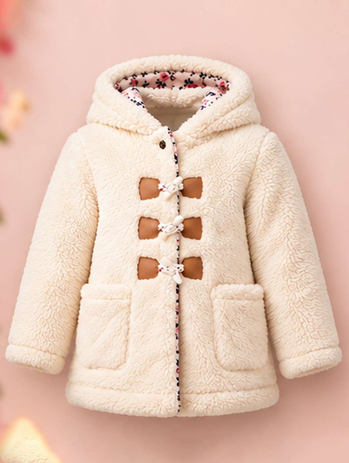 Girls Solid Long Sleeves Hooded Regular Jacket - 22729884 -  Standard Image - 2