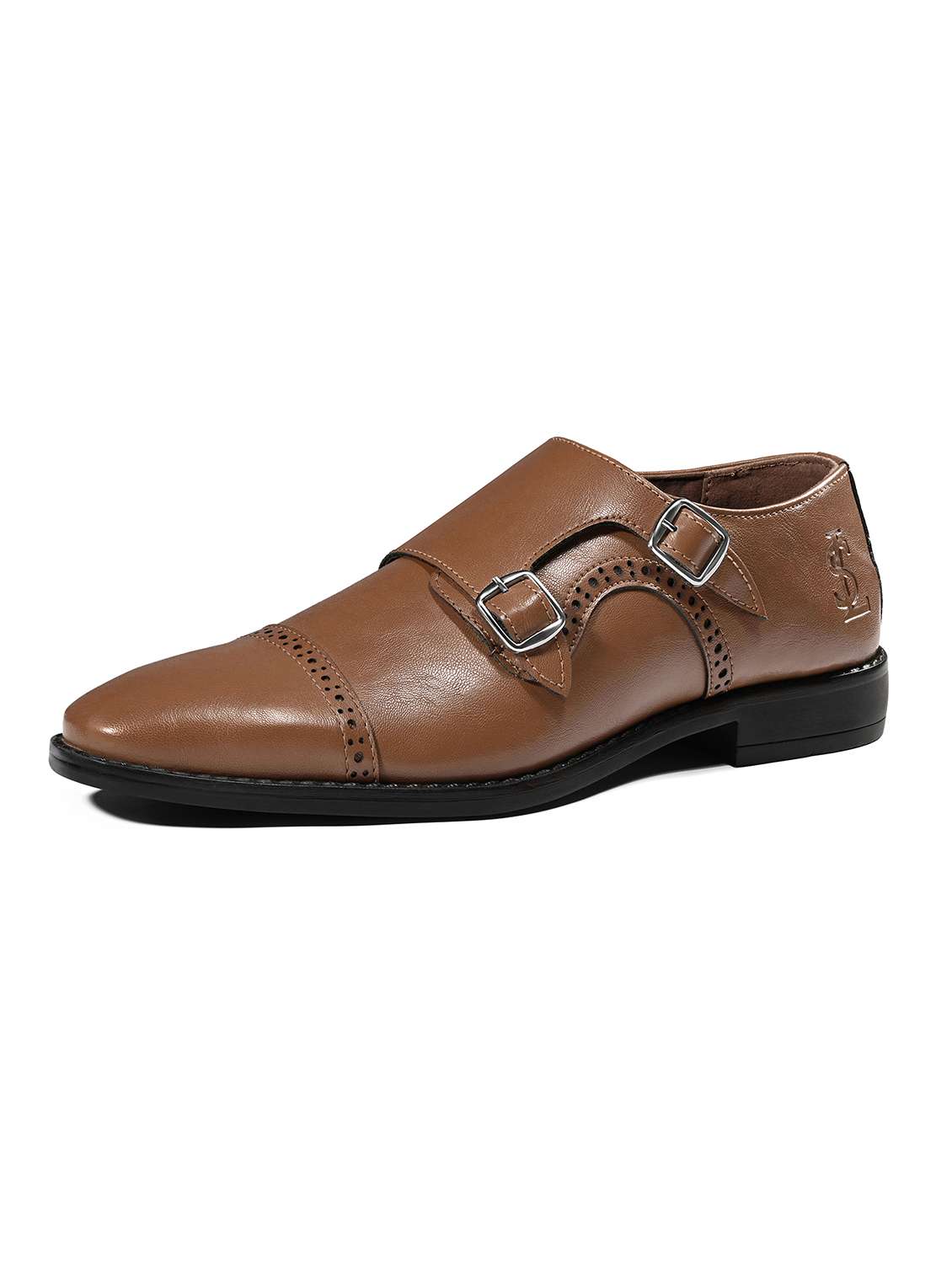 Men Tan Slip On Monk Strap - 22729949 -  Standard Image - 2