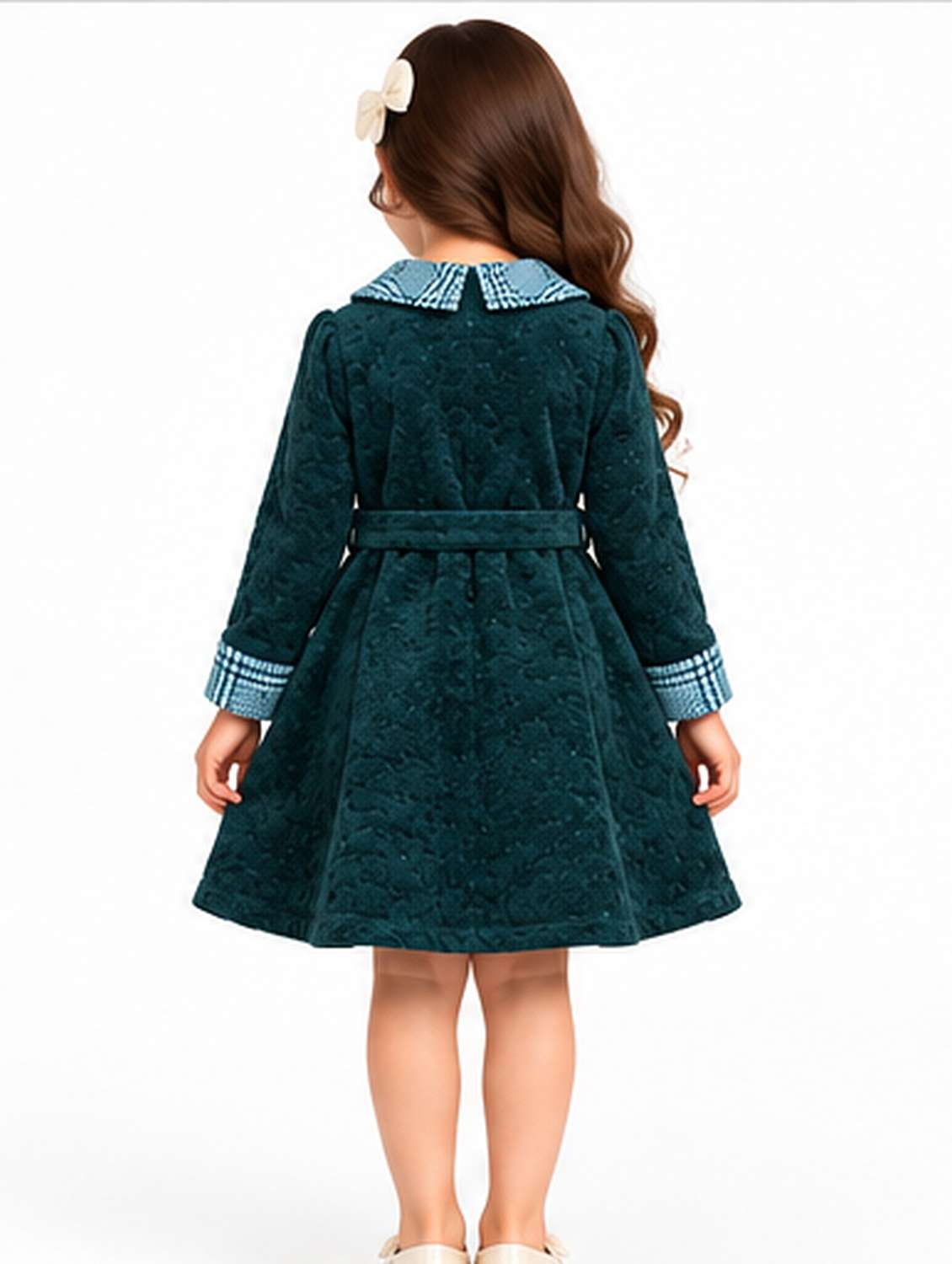 Girls Self Design Long Sleeves Fit And Flare Frock - 22729981 -  Standard Image - 2