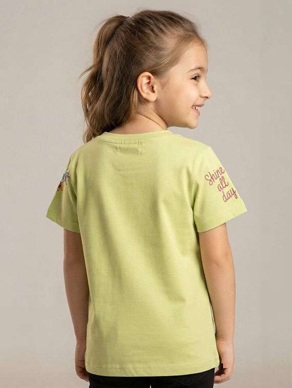 Girls Printed Short Sleeves Regular Fit Tee - 22730026 -  Standard Image - 2