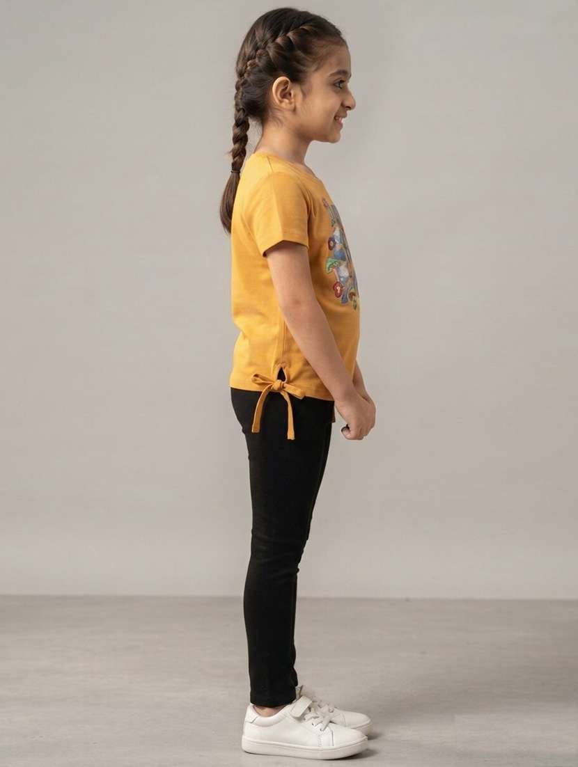Girls Printed Short Sleeves Regular Fit Tee - 22730036 -  Standard Image - 2
