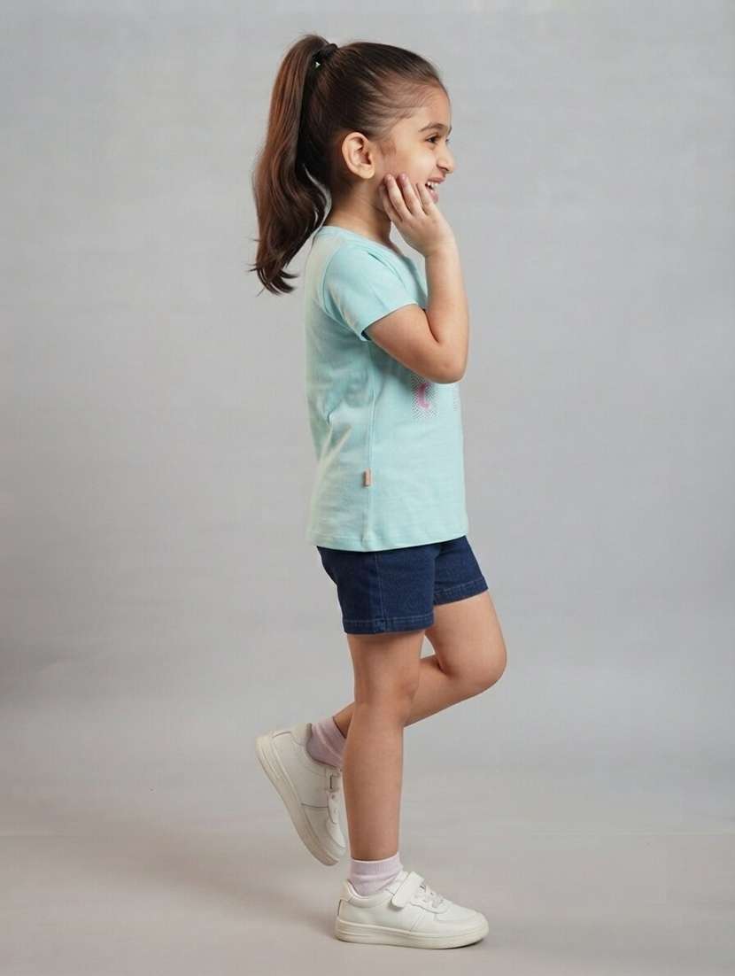 Girls Printed Short Sleeves Regular Fit Tee - 22730048 -  Standard Image - 2