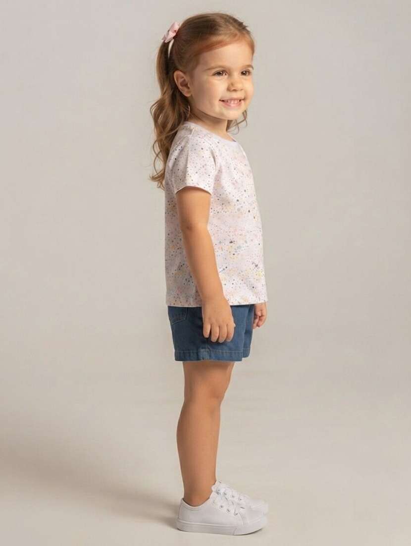 Girls Printed Short Sleeves Regular Fit Tee - 22730051 -  Standard Image - 2