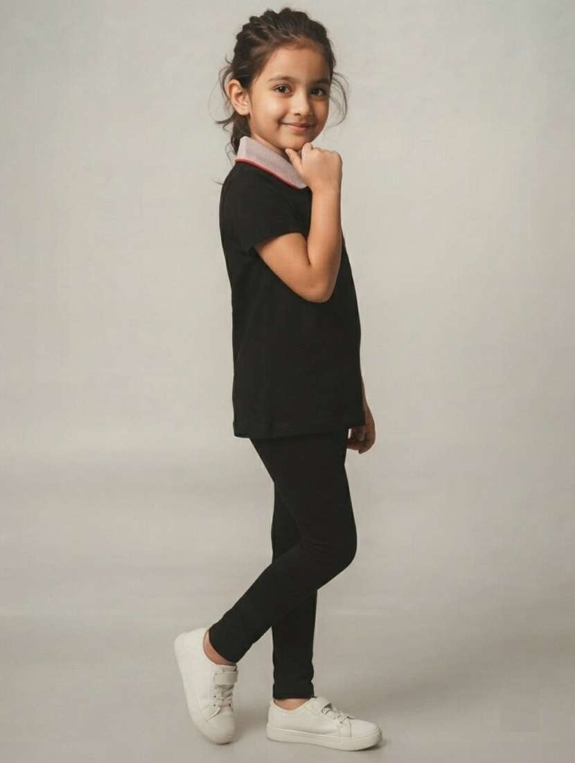 Girls Placement Printed Short Sleeves Polo Tee - 22730069 -  Standard Image - 2