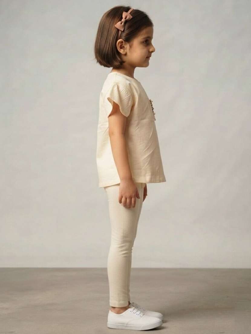 Girls Solid Short Sleeves Regular Fit Top - 22730083 -  Standard Image - 2
