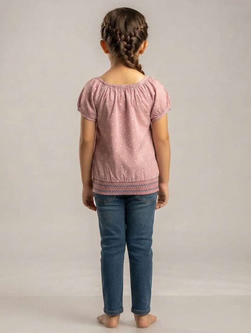Girls Printed Short Sleeves Regular Fit Top - 22730084 -  Standard Image - 2