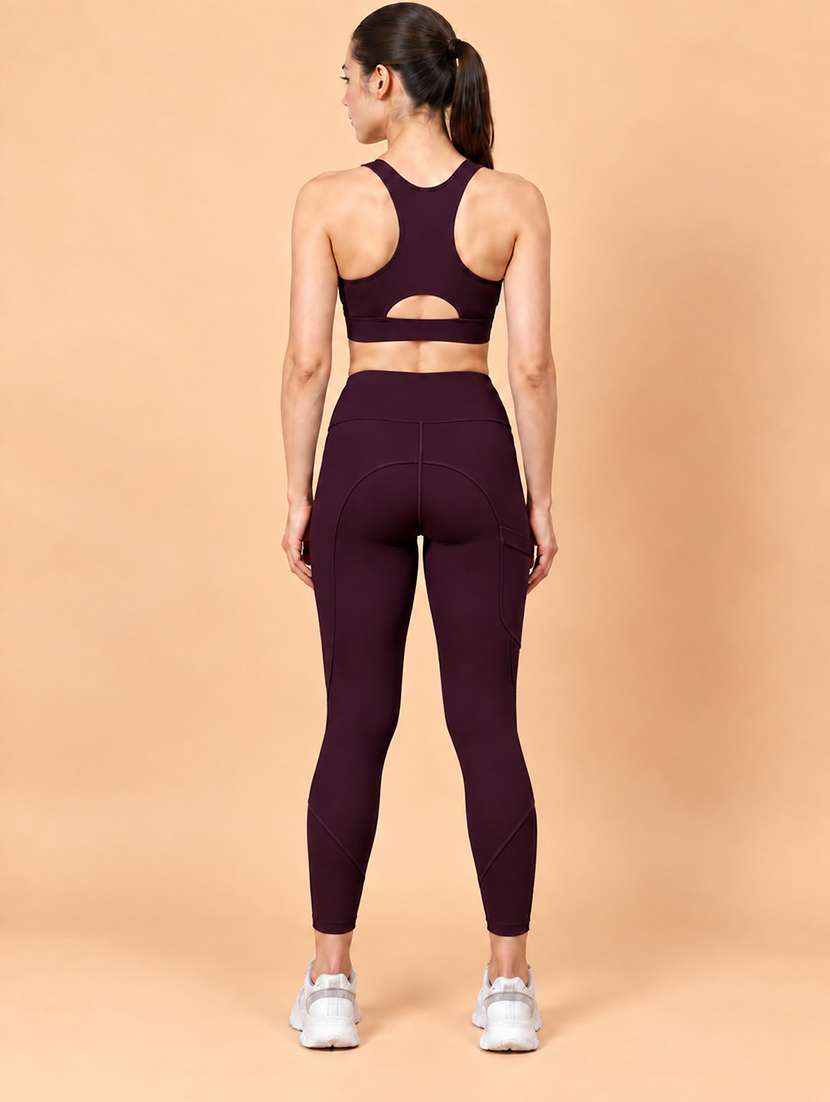 Women Solid Sleeveless Activewear Set - 22730087 -  Standard Image - 2