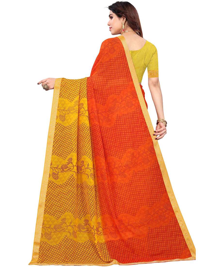 Women Printed Casual Wear Saree With Blouse - 22730437 -  Standard Image - 2