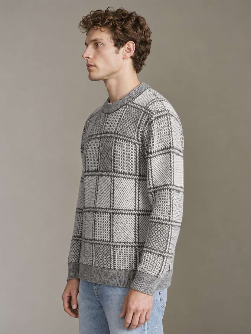 Men Checkered Long Sleeve Regular Fit Pullover - 22730750 -  Standard Image - 2