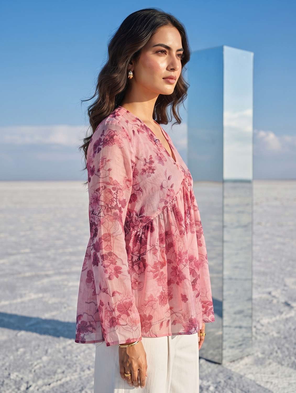 Pink Rayon Regular Top - 22731516 -  Standard Image - 2