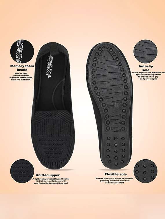 Women Textured Slip On Ballerina - 22731569 -  Standard Image - 2