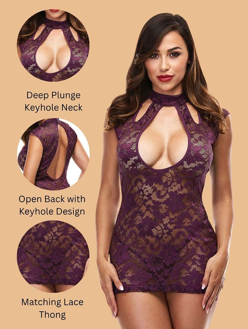 Women Self Design Crew Neck Babydoll Set - 22731760 -  Standard Image - 2