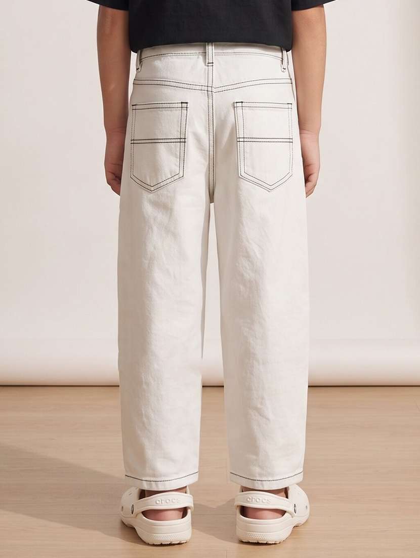 Boys Solid Mid Rise Straight Jeans - 22732449 -  Standard Image - 2