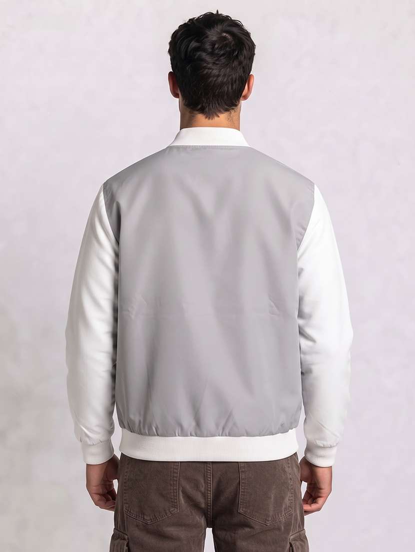 Men Color Block Long Sleeve Lightweight Bomber Jacket - 22733610 -  Standard Image - 2
