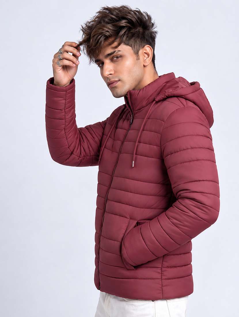 Men Solid Long Sleeve Puffer Jacket - 22733702 -  Standard Image - 2