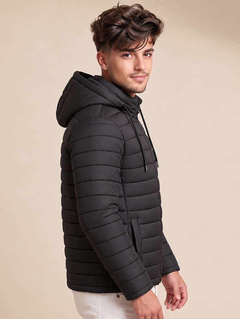 Men Solid Long Sleeve Puffer Jacket - 22733719 -  Standard Image - 2