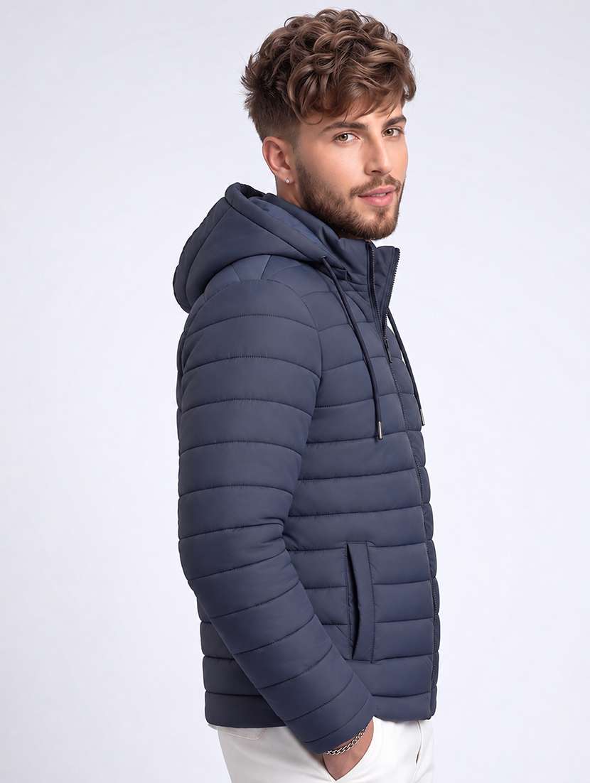 Men Solid Long Sleeve Puffer Jacket - 22733722 -  Standard Image - 2