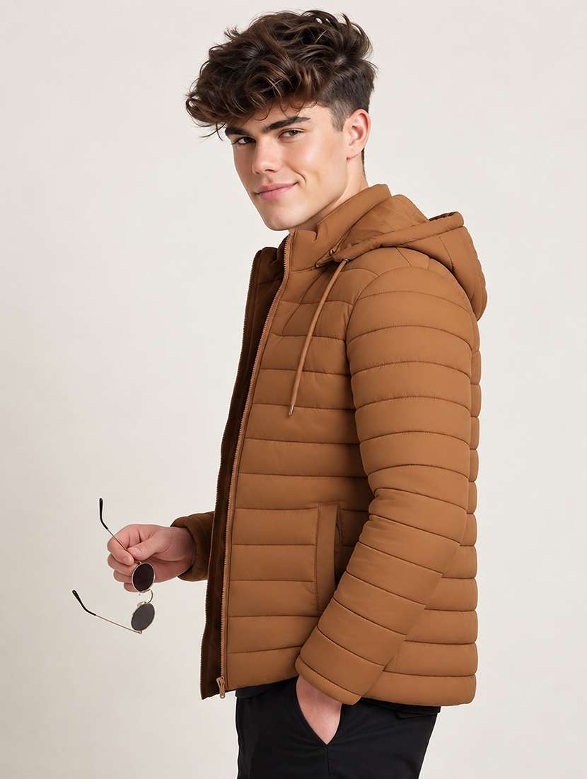 Men Solid Long Sleeve Puffer Jacket - 22733724 -  Standard Image - 2