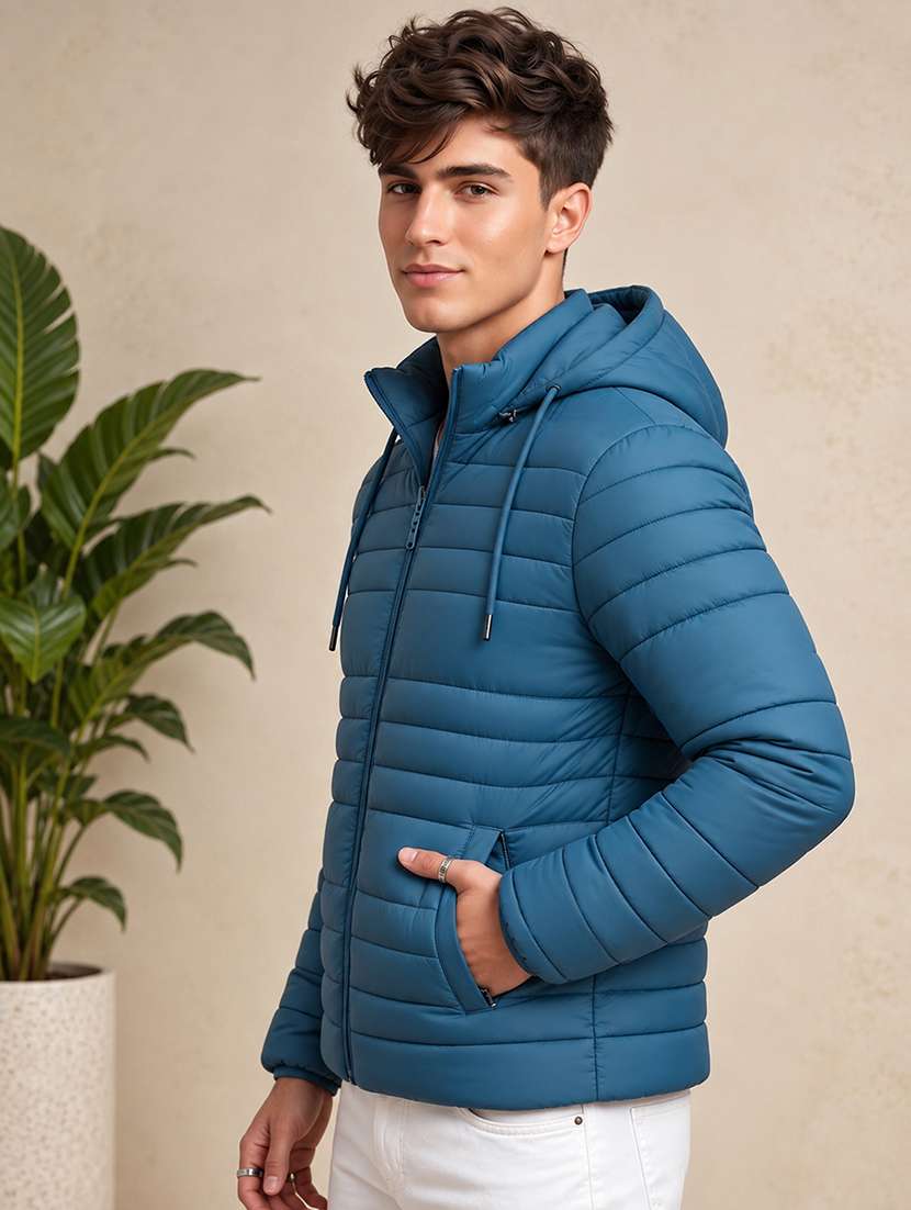 Men Solid Long Sleeve Puffer Jacket - 22733726 -  Standard Image - 2