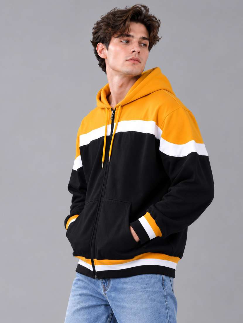 Men Color Block Long Sleeve Oversized Sweatshirt - 22733762 -  Standard Image - 2