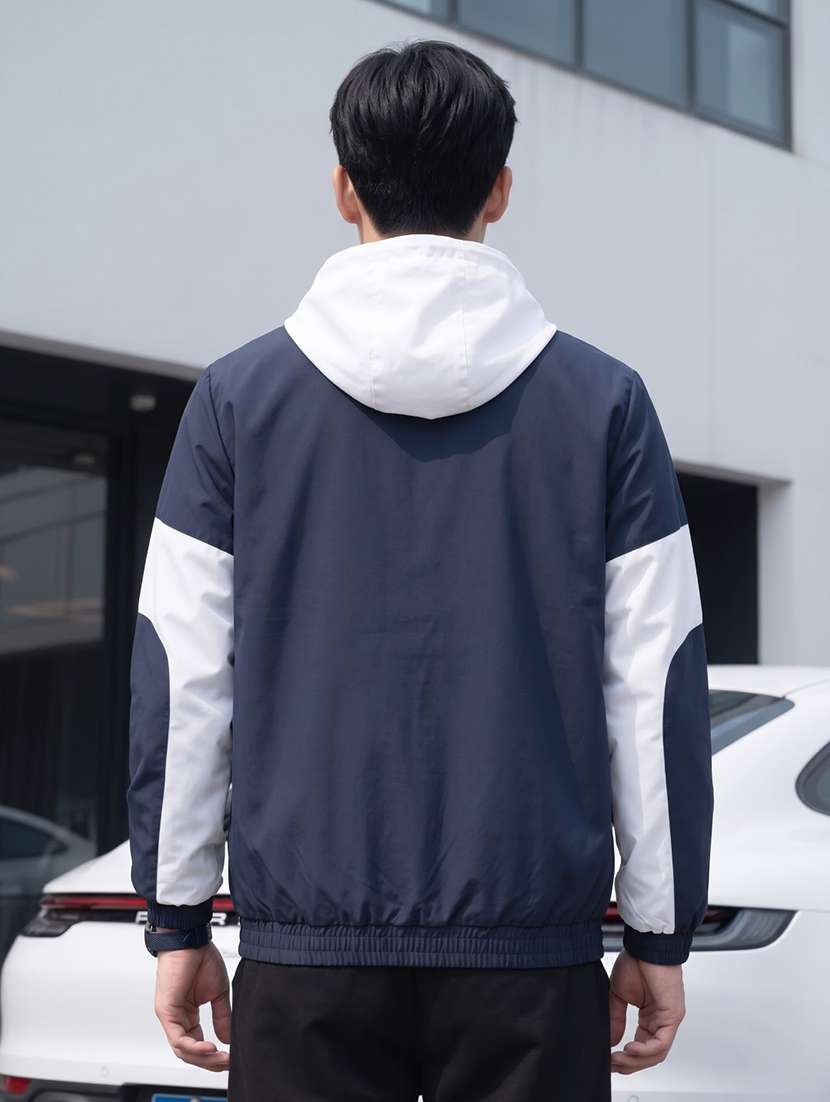 Men Color Block Long Sleeve Lightweight Bomber Jacket - 22735085 -  Standard Image - 2