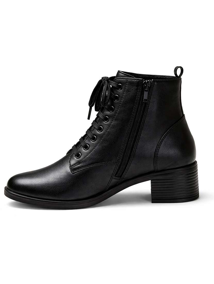 Women Solid Lace Up Ankle Boots - 22735177 -  Standard Image - 2