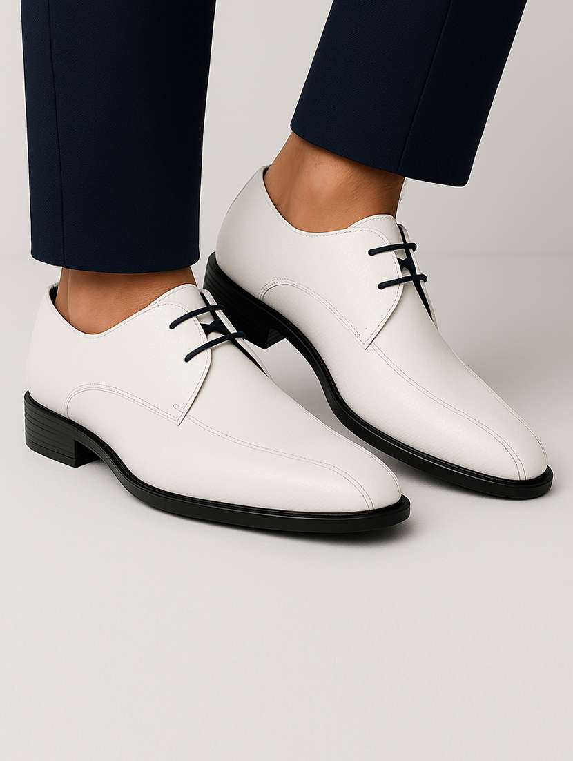 men white lace-up derby