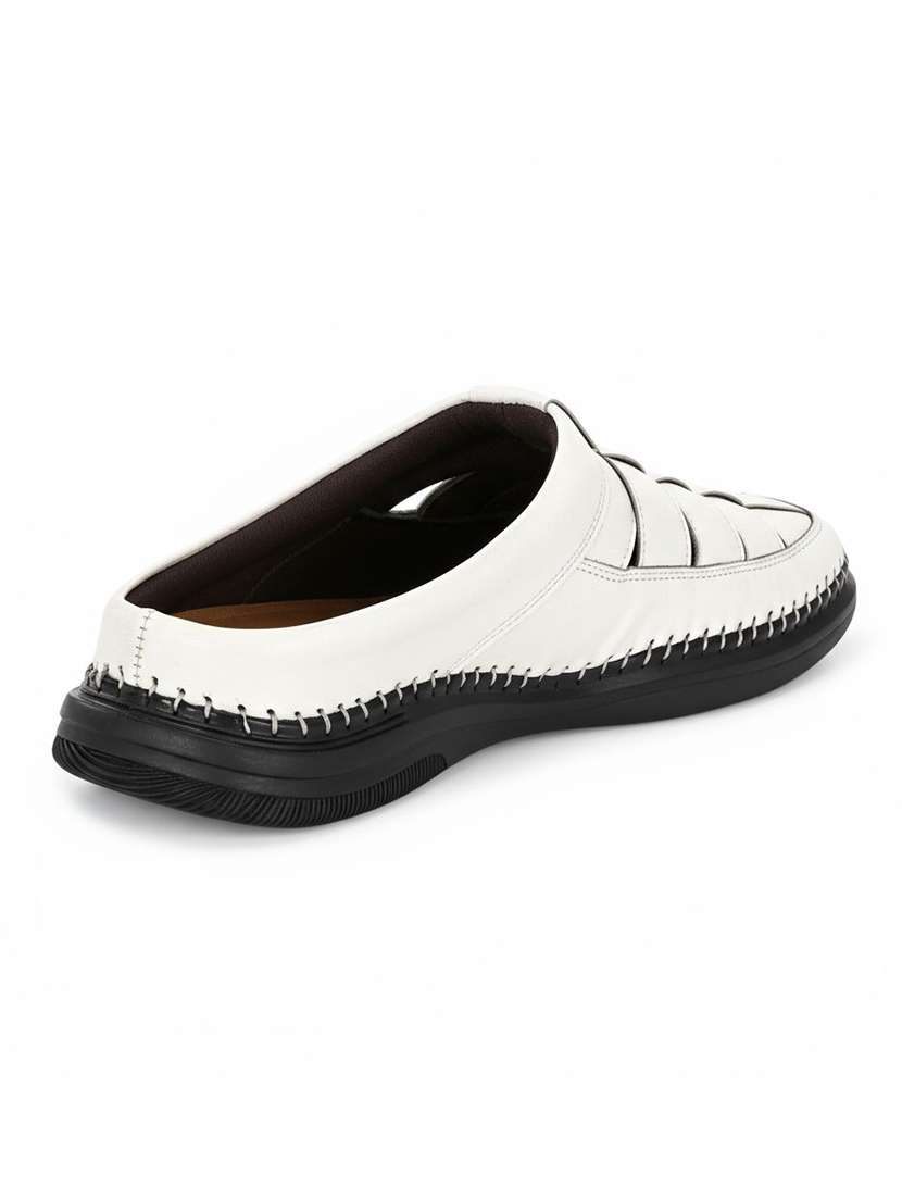 Men White Slip On Mule - 22735199 -  Standard Image - 2