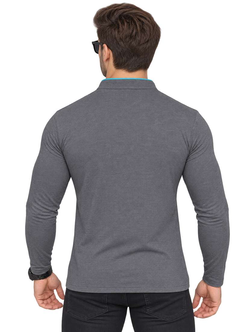 Men Solid Long Sleeve Slim Fit T- Shirt - 22735366 -  Standard Image - 2