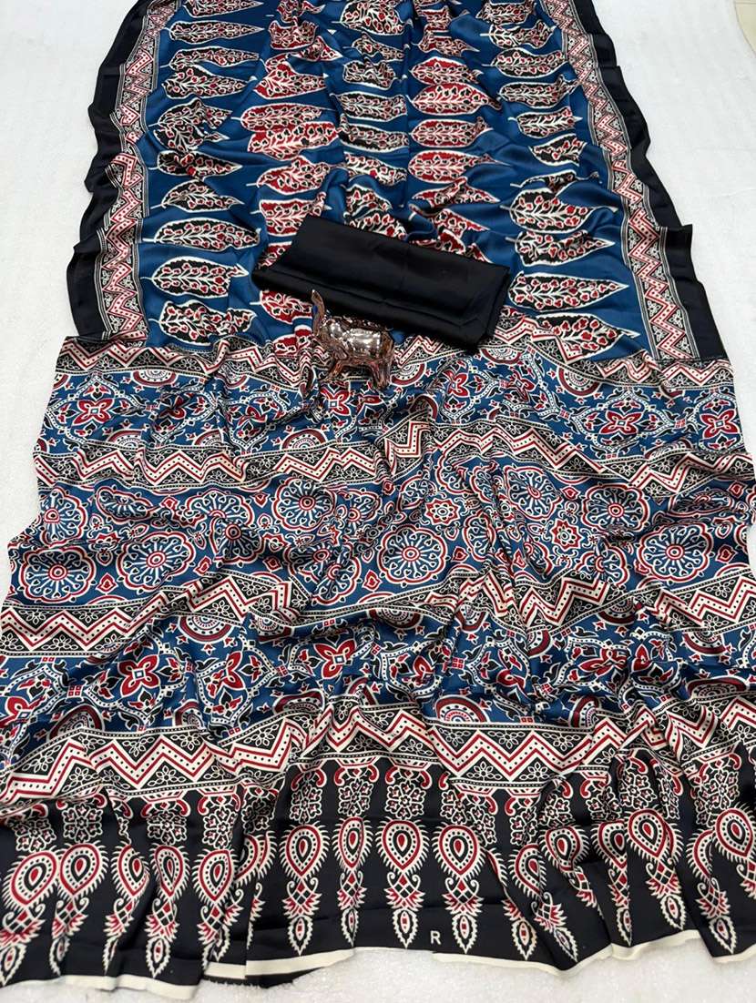 Women Printed Casual Wear Saree With Blouse - 22735562 -  Standard Image - 2