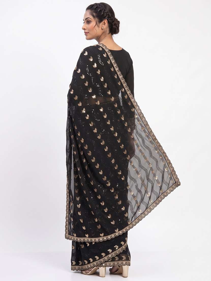 Women Solid With Work Embellished Saree With Blouse - 22736029 -  Standard Image - 2
