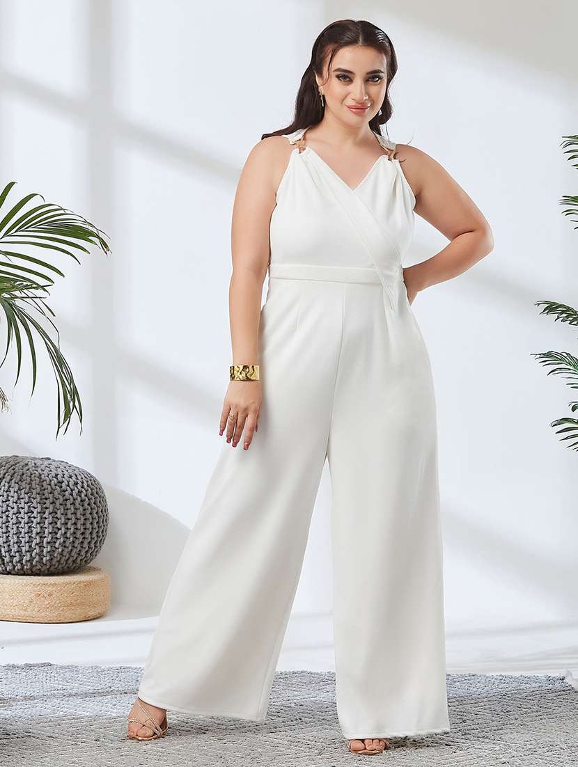 Women Solid Sleeveless Full Leg Jumpsuit - 22738147 -  Standard Image - 2